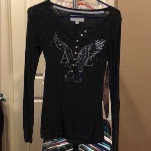 American Eagle button front Henley